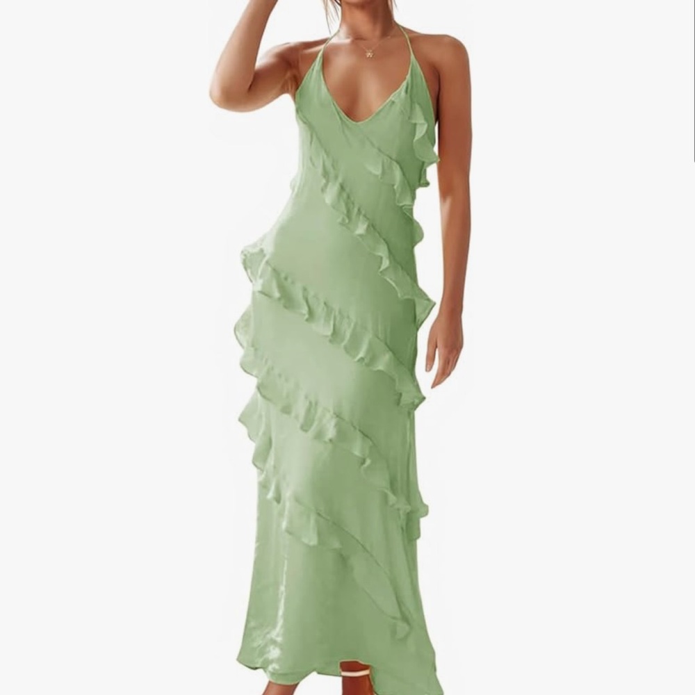 Amazon Women's Green Maxi Dress